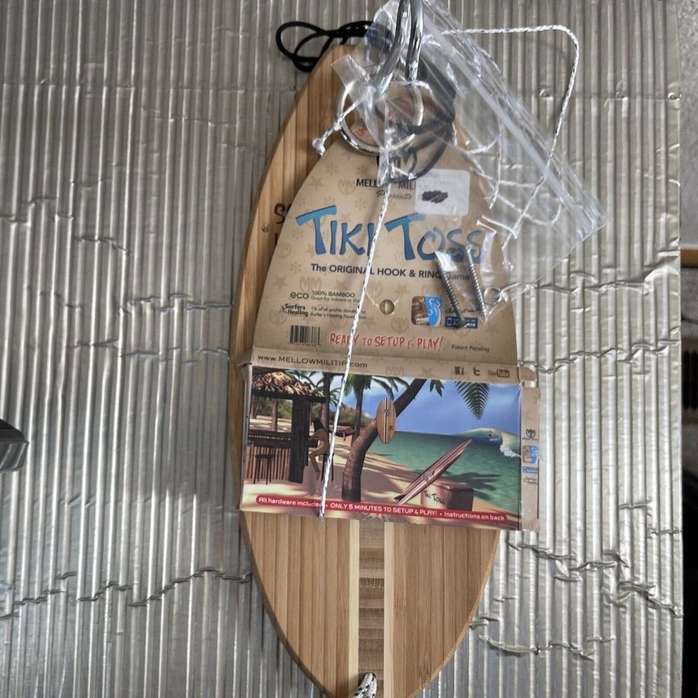 TIKI TOSS Hook and‎ Ring Toss Game - Short Board Edition - Indoor Outdoor